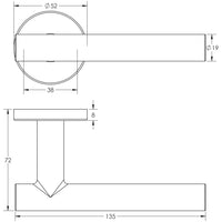 Atlanta Door Handles on Rose Grade 201 Satin Stainless Steel