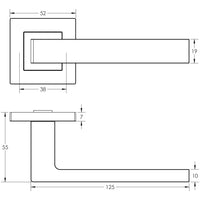 Sirius Door Handle on Rose Grade 304 Satin Stainless Steel