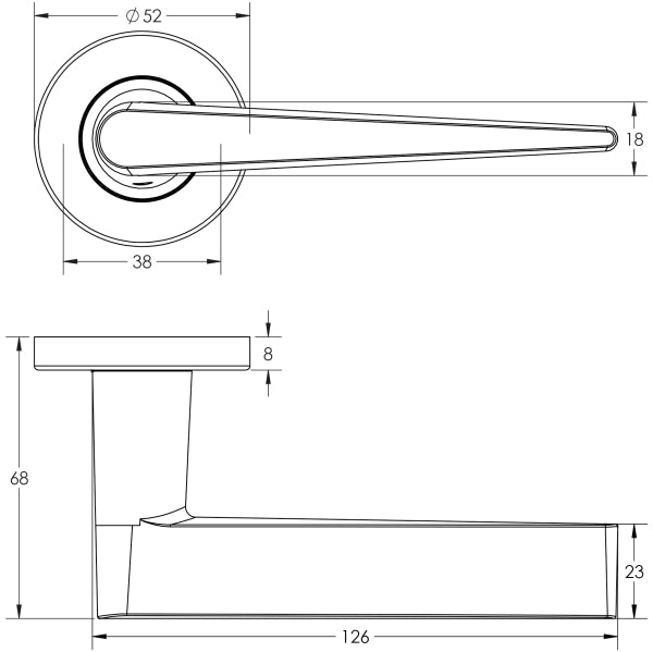 Meteor Door Handle on Rose Grade 304 Satin Stainless Steel