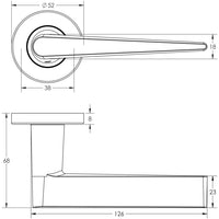 Meteor Door Handle on Rose Grade 304 Satin Stainless Steel