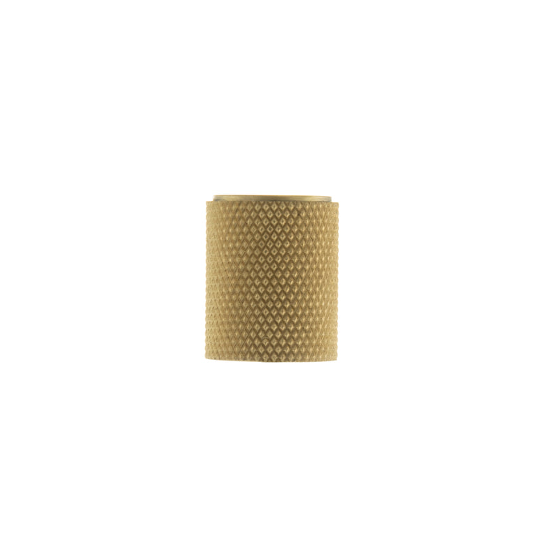 Millhouse Brass Watson Cylinder Knurled Cabinet Knob on Concealed Fix
