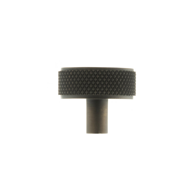 Millhouse Brass Hargreaves Disc Knurled Cabinet Knob on Concealed Fix