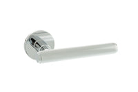 Millhouse Brass Stephenson Knurled Lever Door Handle on 5mm Slimline Round Rose
