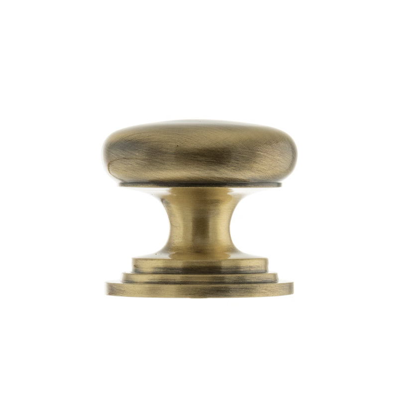 Old English Lincoln Solid Brass Victorian Knob 38mm on Concealed Fix