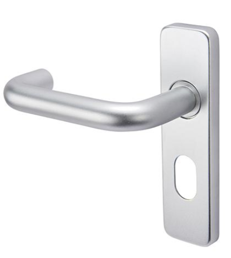 Aluminium Safety Return Lever Handle on Plate