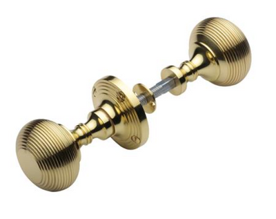 Solid Brass - Reeded Rim Door Knob - Polished Brass
