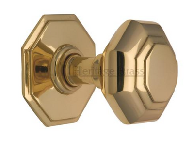 Solid Brass - Octagonal centre Door Knob Base - PB