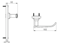Solid Brass - Windsor Door Handle on Plate - PB