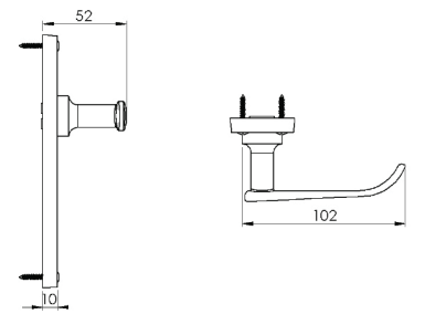 Solid Brass - Windsor Door Handle on Plate - PB