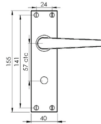 Solid Brass - Windsor Bathroom Handle on Plate - PB