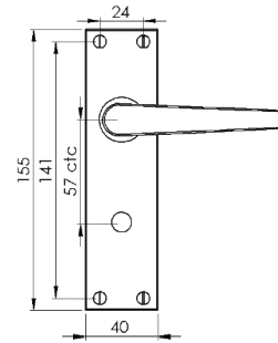 Solid Brass - Windsor Bathroom Handle on Plate - PB