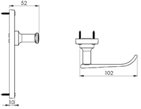 Solid Brass - Windsor Bathroom Handle on Plate - PB