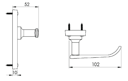 Solid Brass - Windsor Short Door Handle on Plate - PB (Privacy Set)