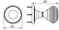 Solid Brass - Reeded Mortice Door Knob on Rose