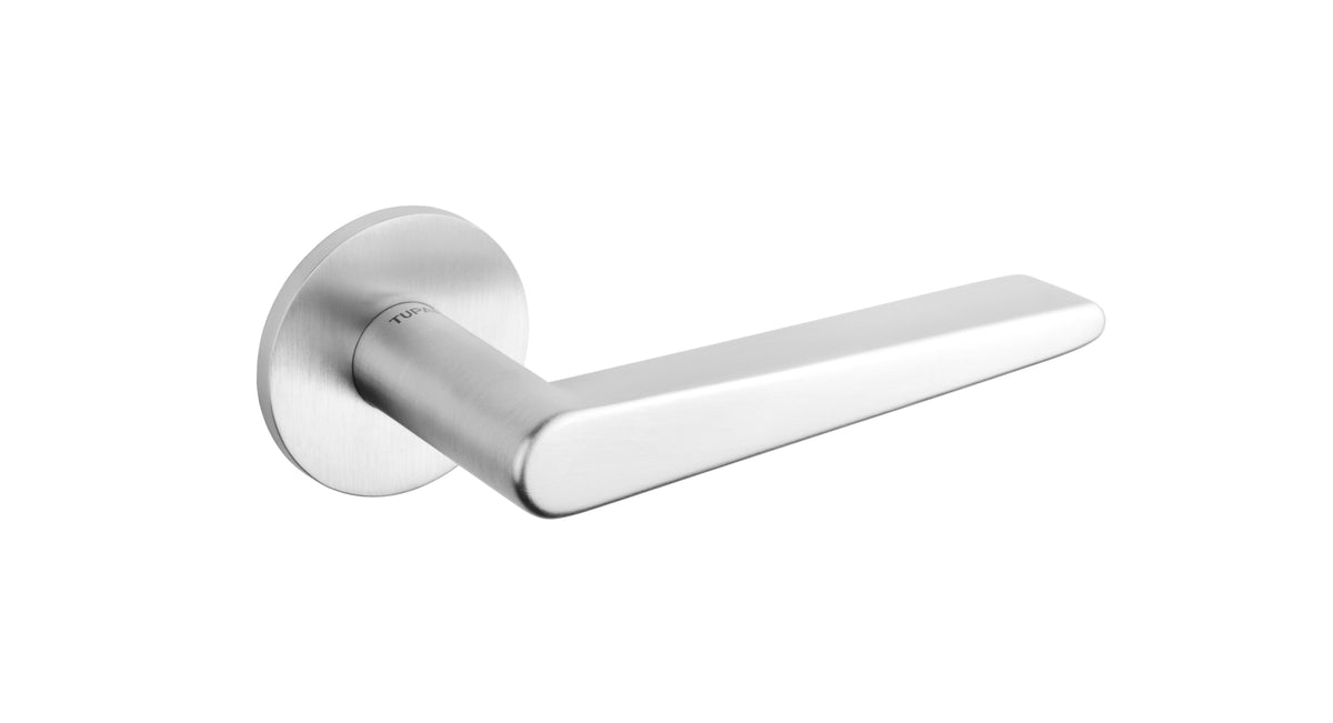 Tupai Rapido 5S Line Torrao Lever Door Handle on 5mm Slimline Round Rose