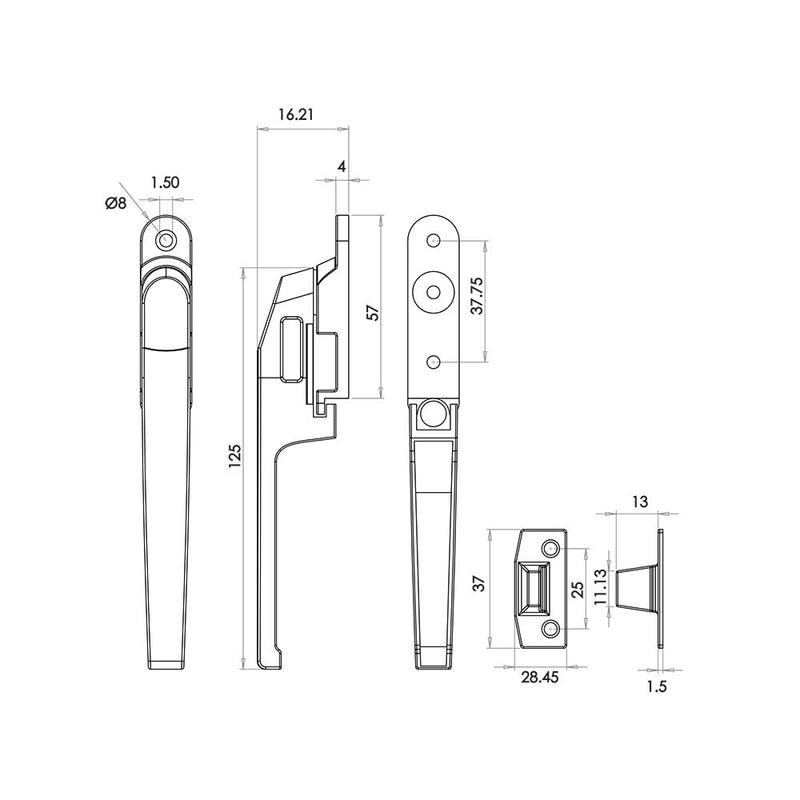 Modern Non Lockable Casement Fasteners