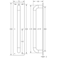 Stainless Steel Pull Handles w/ Plate