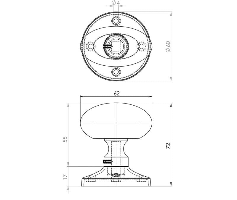 Kontrax Oval Mortice Door Knobs