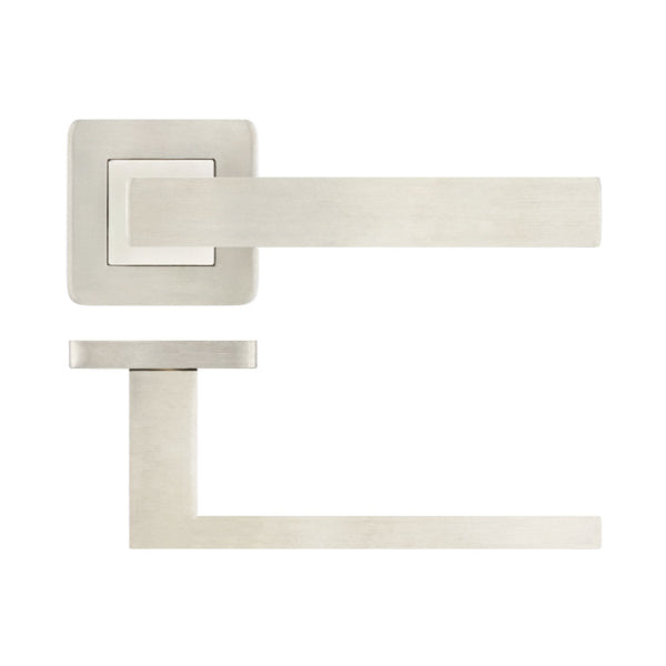 Sirius Door Handle on Rose Grade 304 Satin Stainless Steel