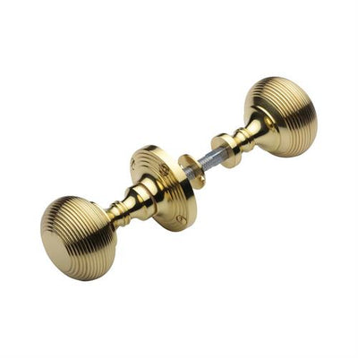 Solid Brass - Reeded Rim Door Knob - Polished Brass