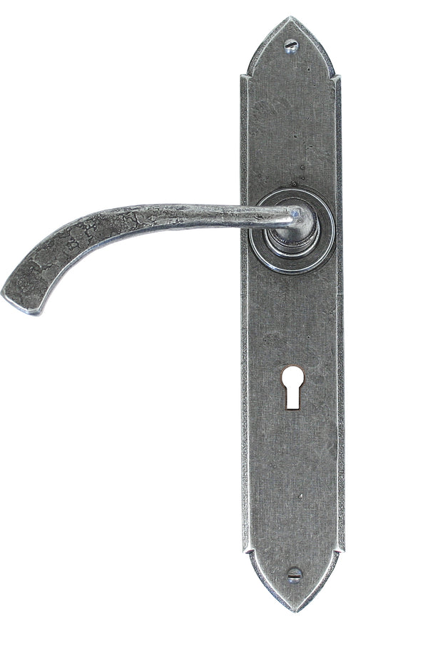 Pewter Gothic Curved Sprung Lever Lock Set