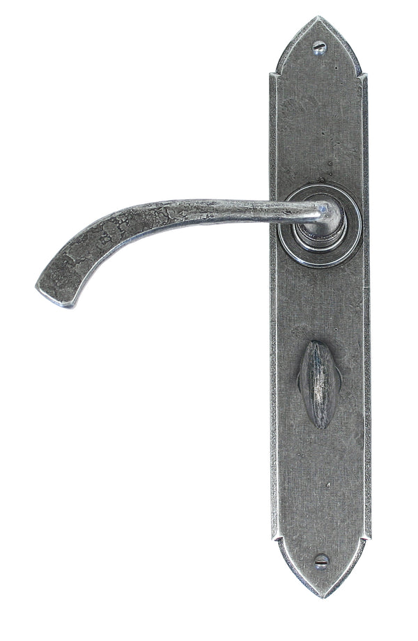 Pewter Gothic Curved Sprung Lever Bathroom Set