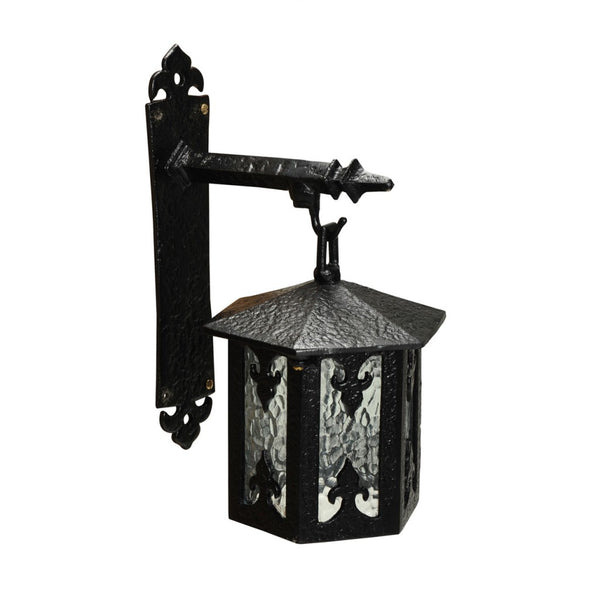 Hanging Wall Lantern with Hexagonal Cage