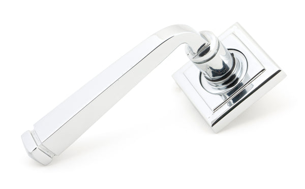 Polished Chrome Avon Round Lever on Rose Set (Square) - Unsprung