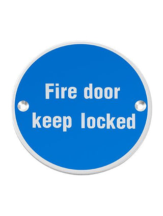 76mm Dia "Fire Door Keep Locked" Symbol