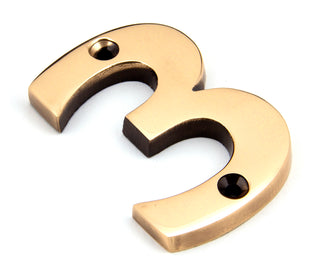 Polished Bronze Numeral 3