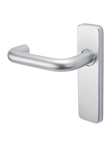 19mm Dia Aluminium Safety Return Lever Handle on Plate 150mm x 40mm  - Latch