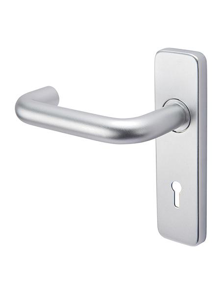 19mm Dia Aluminium Safety Return Lever Handle on Plate 150mm x 40mm  - Lever  Key