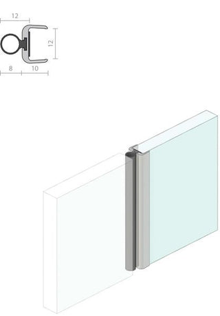 RP79H Glass Door Meeting Stile Seal (12mm Glass) Gasket