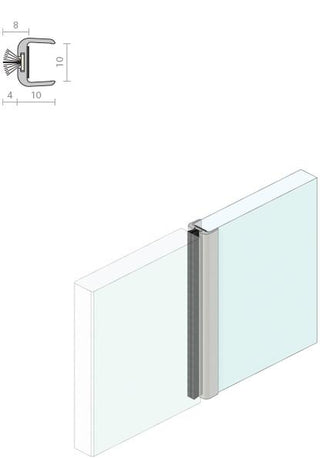 RP88 Glass Door Meeting Stile Seal (10mm Glass)